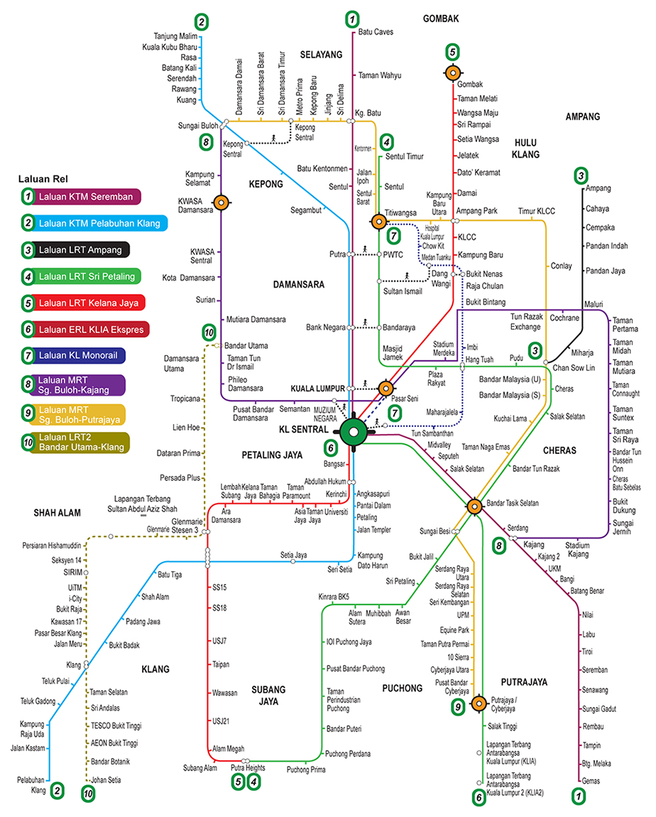 Peta transit berintegrasi lembah klang